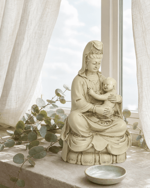 Kuan Yin With Baby Statue - Sculptures & Statues