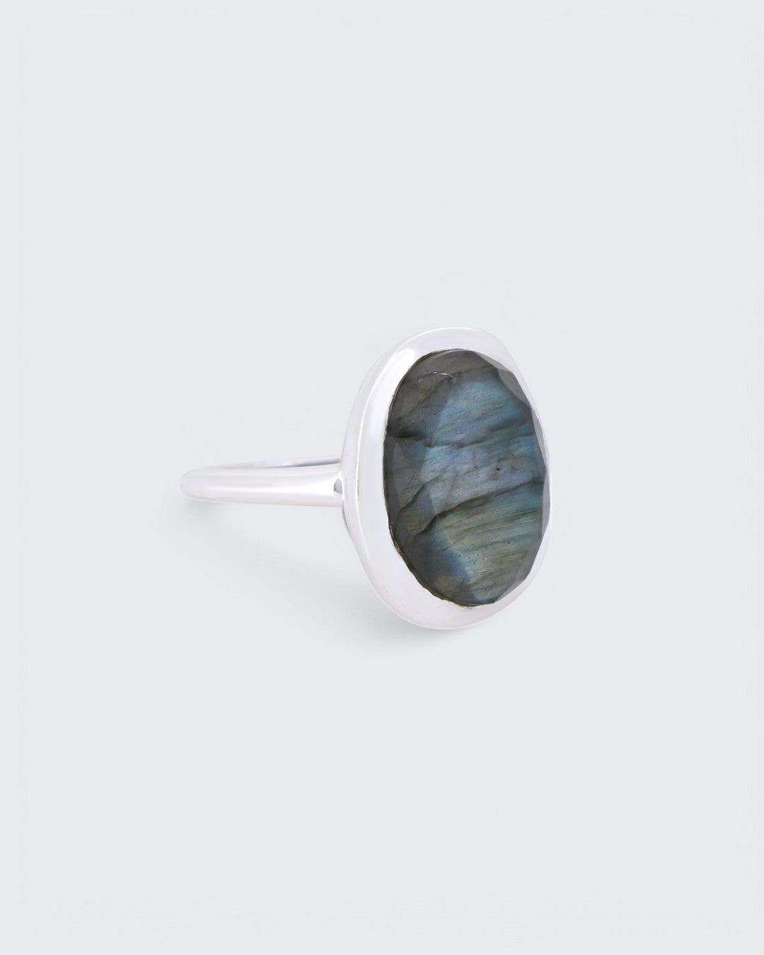 Labradorite Oval Sterling Silver Ring - Rings Size - 6