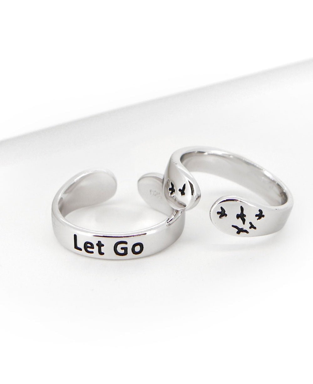 Let Go Sterling Silver Mantra Ring - Rings