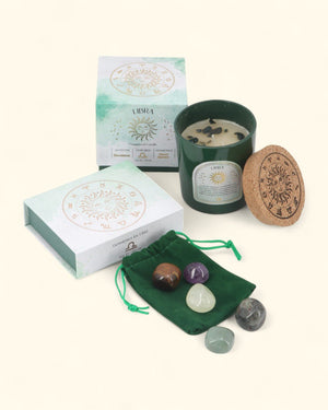 Libra Zodiac Candle & Crystal Tumblestone Set - Candles