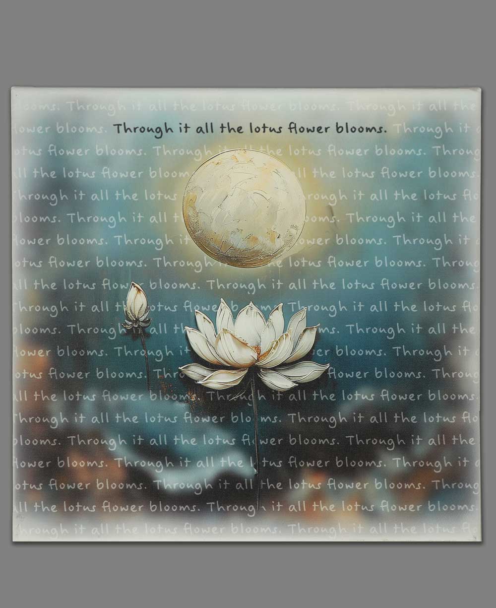 Lotus and Moon Inspirational Canvas Art - Posters, Prints, & Visual Artwork