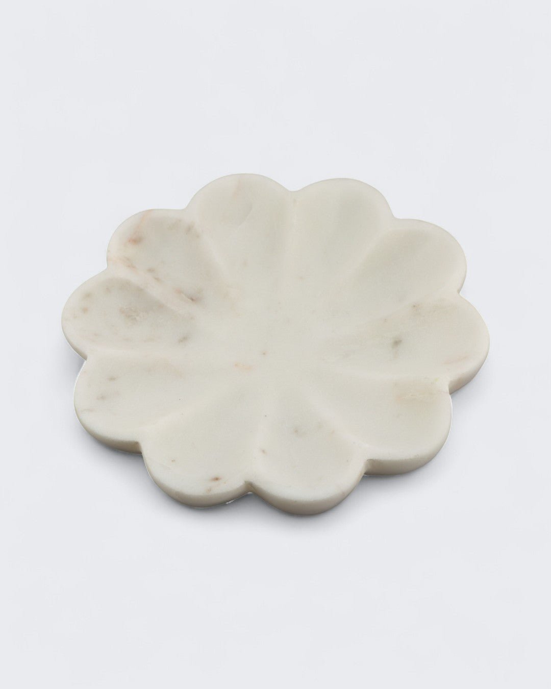 Lotus Flower Marble Tray – Hand - Carved Decorative Catchall - Decorative Trays