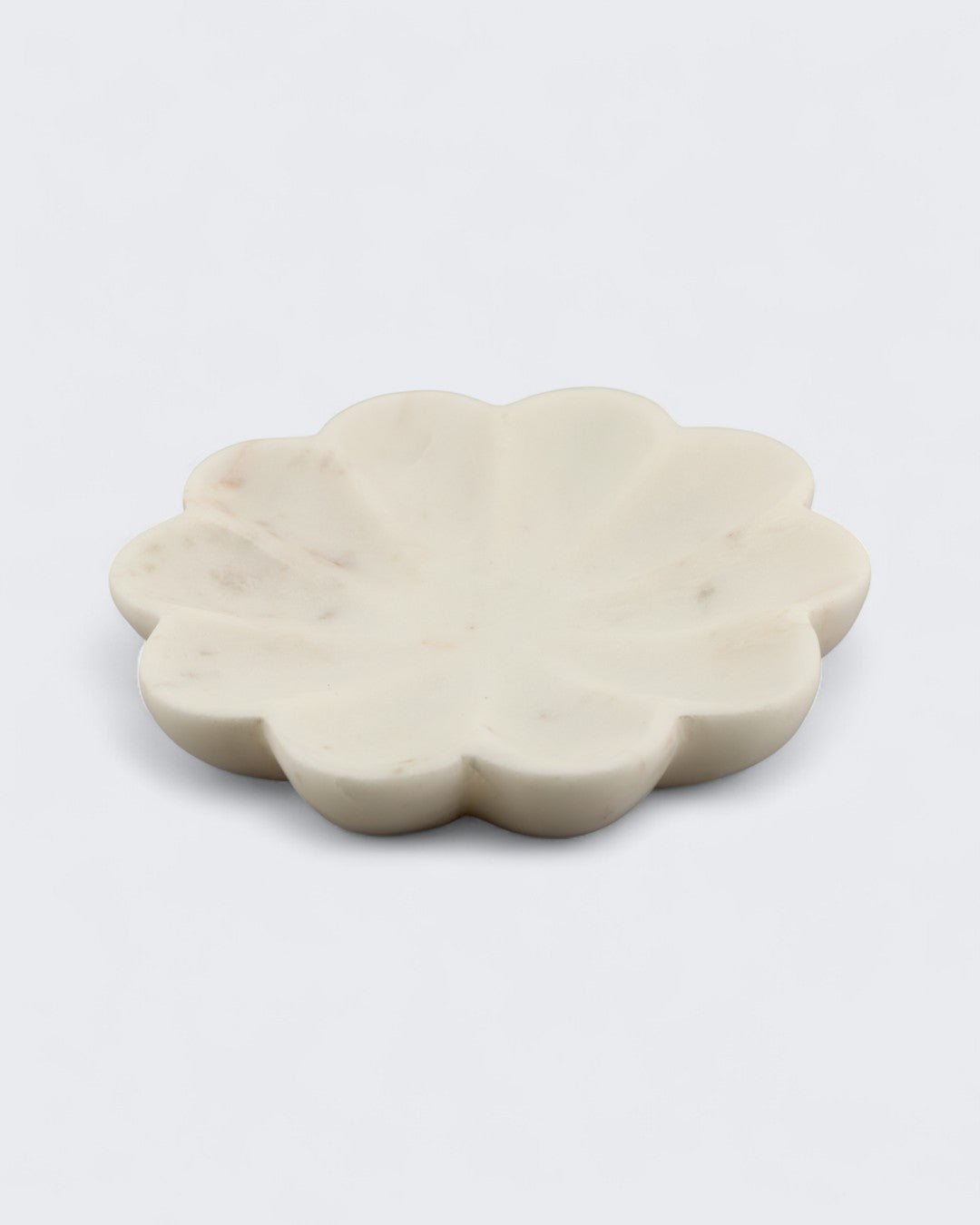 Lotus Flower Marble Tray – Hand - Carved Decorative Catchall - Decorative Trays