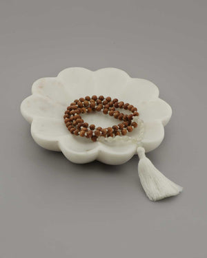 Lotus Flower Marble Tray – Hand - Carved Decorative Catchall - Decorative Trays
