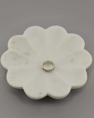 Lotus Flower Marble Tray – Hand - Carved Decorative Catchall - Decorative Trays