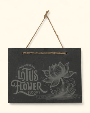 Lotus Flower Slate Wall Hanging - Wall Art