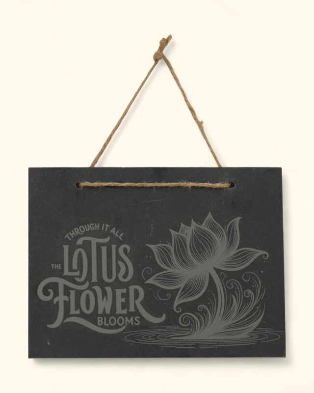 Lotus Flower Slate Wall Hanging - Wall Art