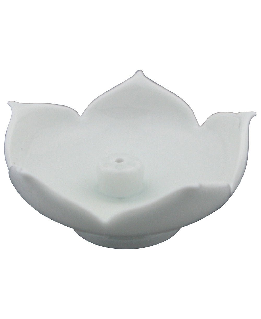 Lotus Flower White Ceramic Incense Burner - Rituals