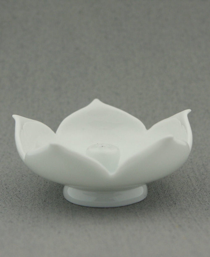 Lotus Flower White Ceramic Incense Burner - Rituals