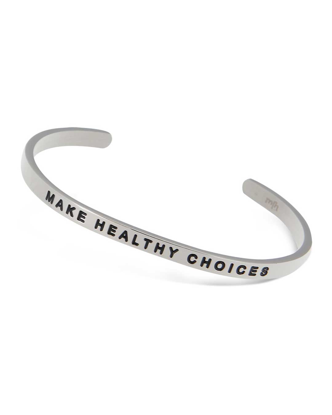 Make Healthy Choices Inspirational Cuff Bracelet - Bracelets