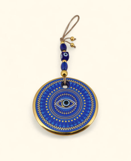 Mandala - Inspired Evil Eye Glass Ornament – Medium - Wall Hanging
