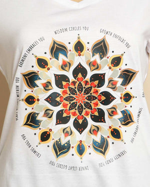 Mandala Radiance V - Neck Tee – Centered in Spirit and Style - Apparel S