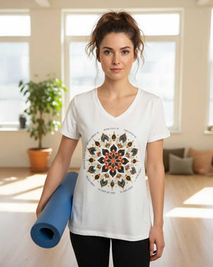 Mandala Radiance V - Neck Tee – Centered in Spirit and Style - Apparel S