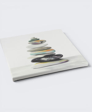 Marbled Zen Cairn Canvas Print — 12 - Inch Wood Framed Wall Art - Wall Hanging