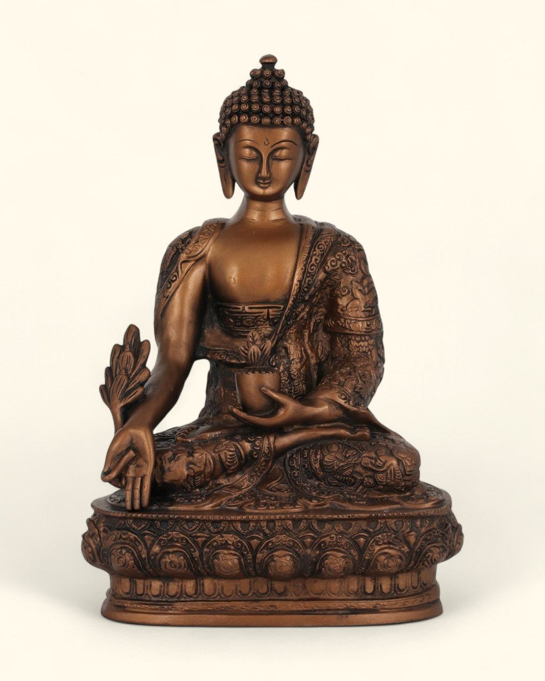 Medicine Buddha Statue Bronze Color - Sculptures & Statues