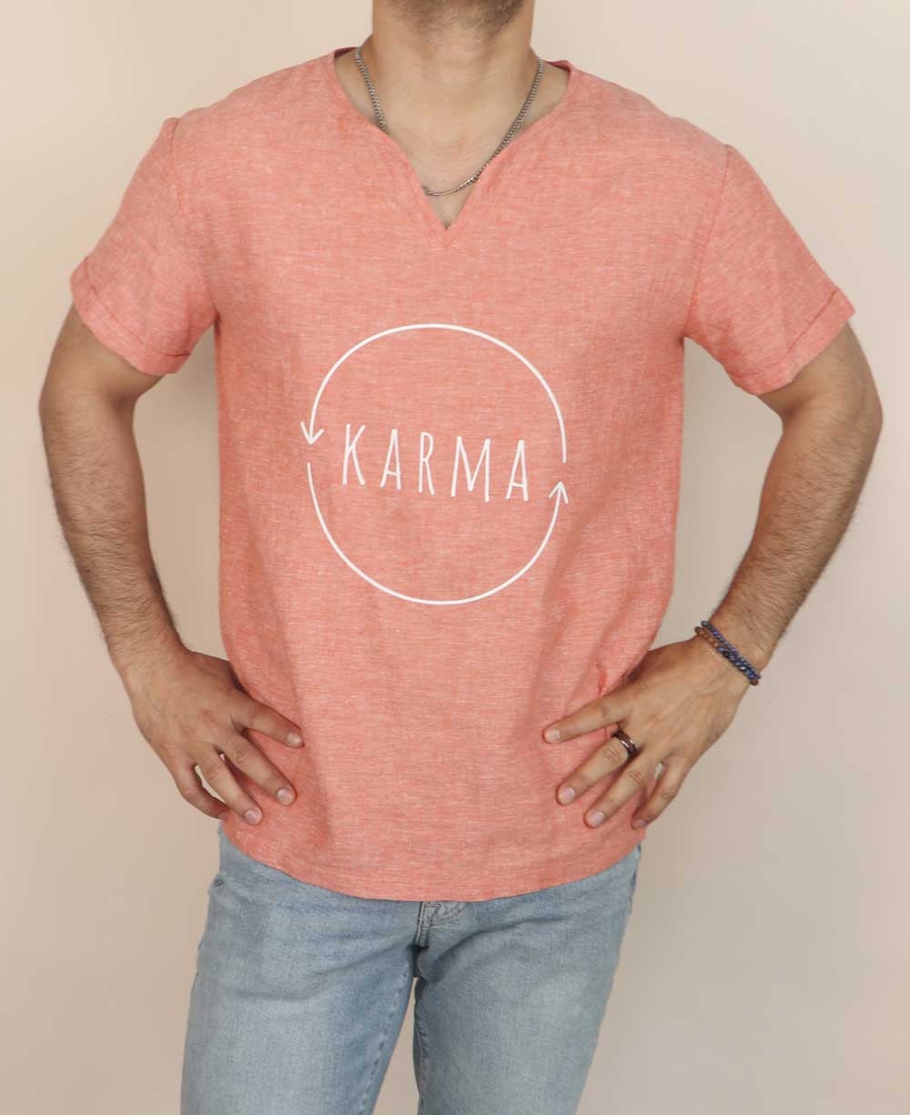 Men’s Karma Linen Kurta Shirt - Shirts & Tops S