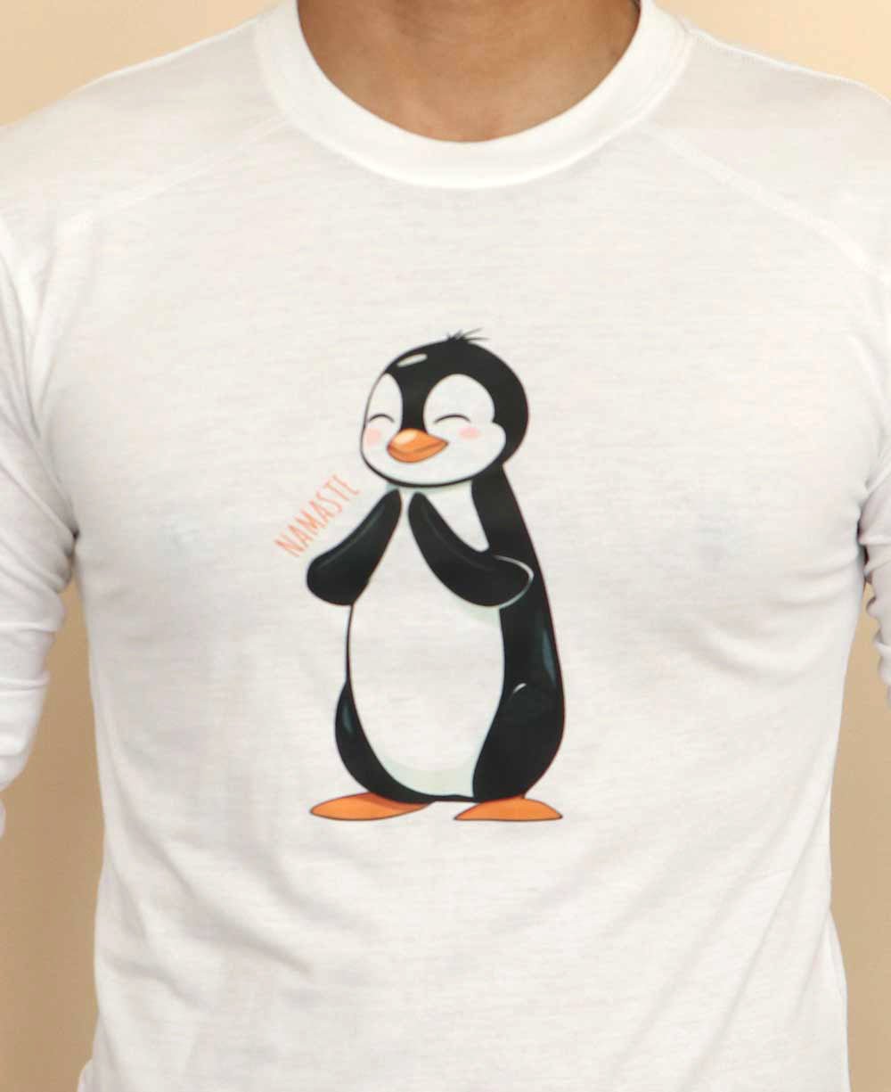 Men’s Namaste Penguin Recycled Bottles Long Sleeves Tee - Shirts & Tops S