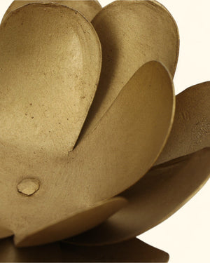 Metal Lotus Bloom Tealight Holder Duo – Handcrafted Copper & Bronze Flower Design - Candle Holders