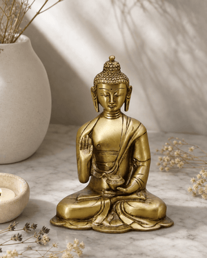 Minimalist Brass Buddha Statue - Sculptures & Statues