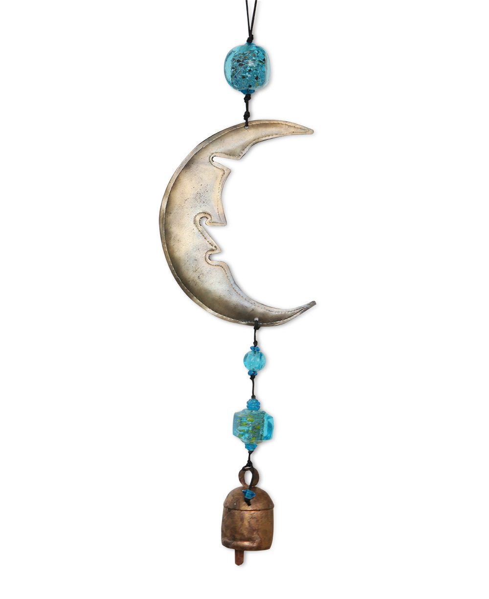 Moon Crescent Wall Hanging With Bell Chime - Wind Chimes