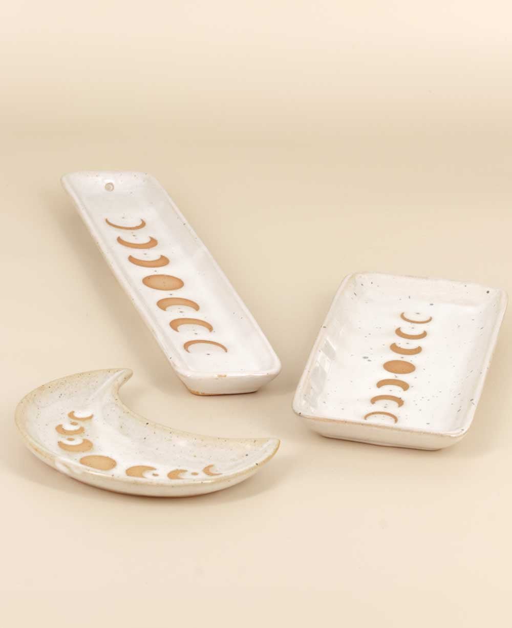 Moon Phase Ceramic Tray Set - Decorative Trays