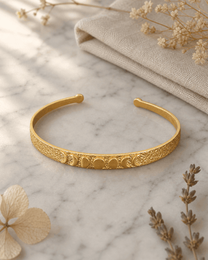 Moon Phase Trust Your Journey Gold Plated Adjustable Bracelet - Bracelets