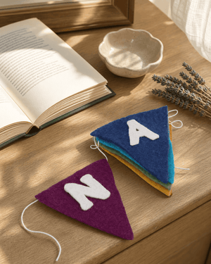 Namaste Felt Flag Banner in Chakra Colors - Wreaths & Garlands