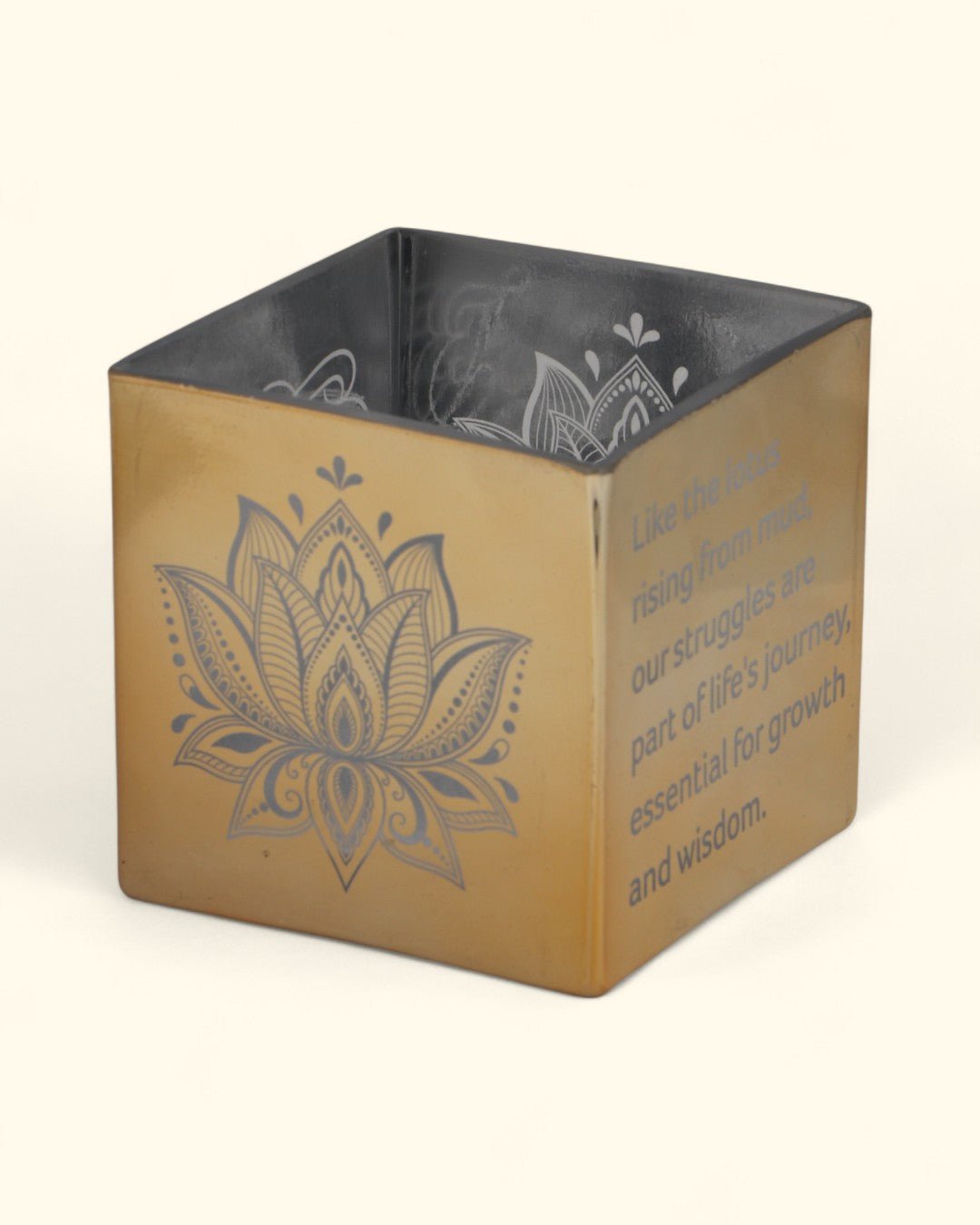 No Mud, No Lotus Glass Square Vase - Vases