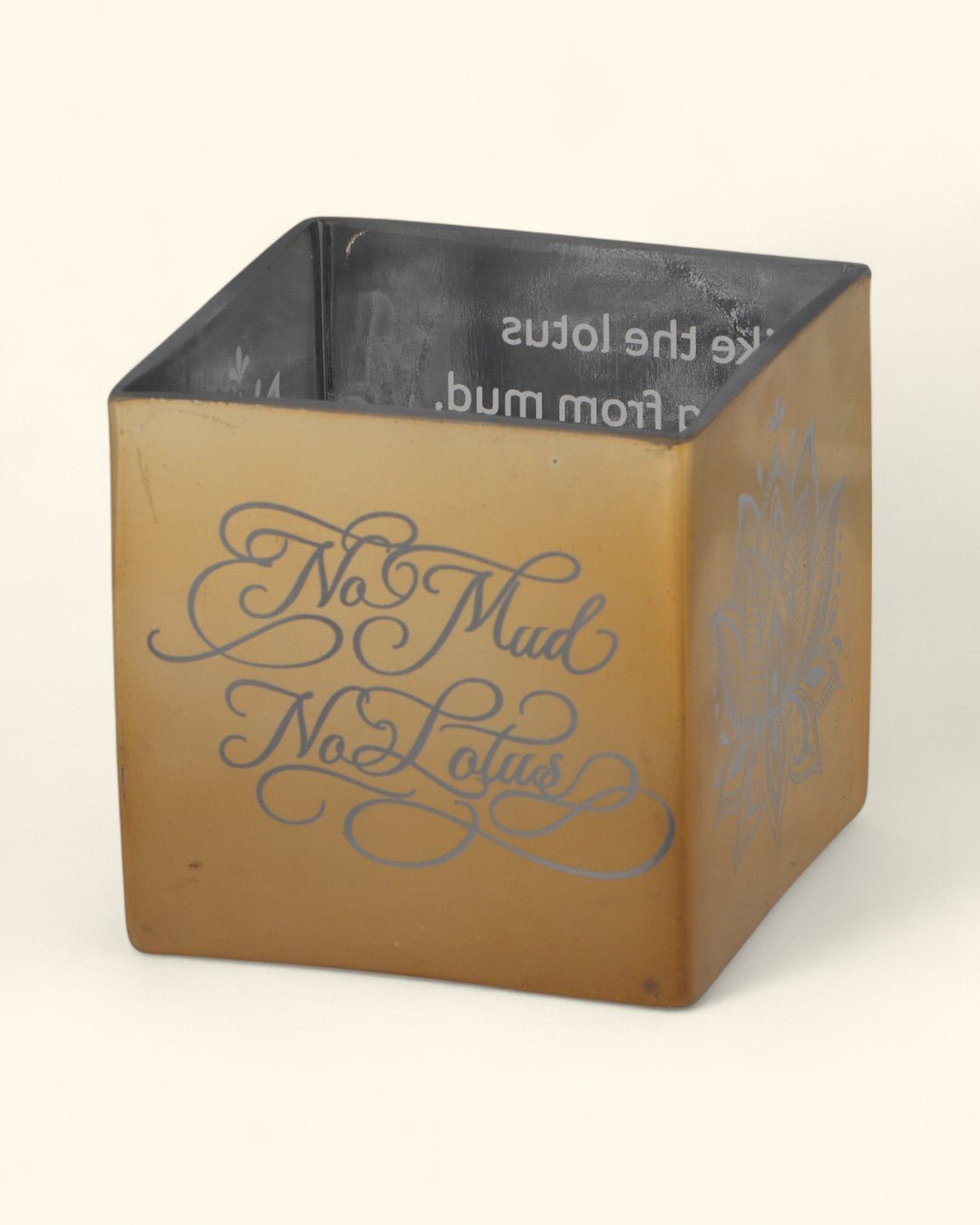 No Mud, No Lotus Glass Square Vase - Vases