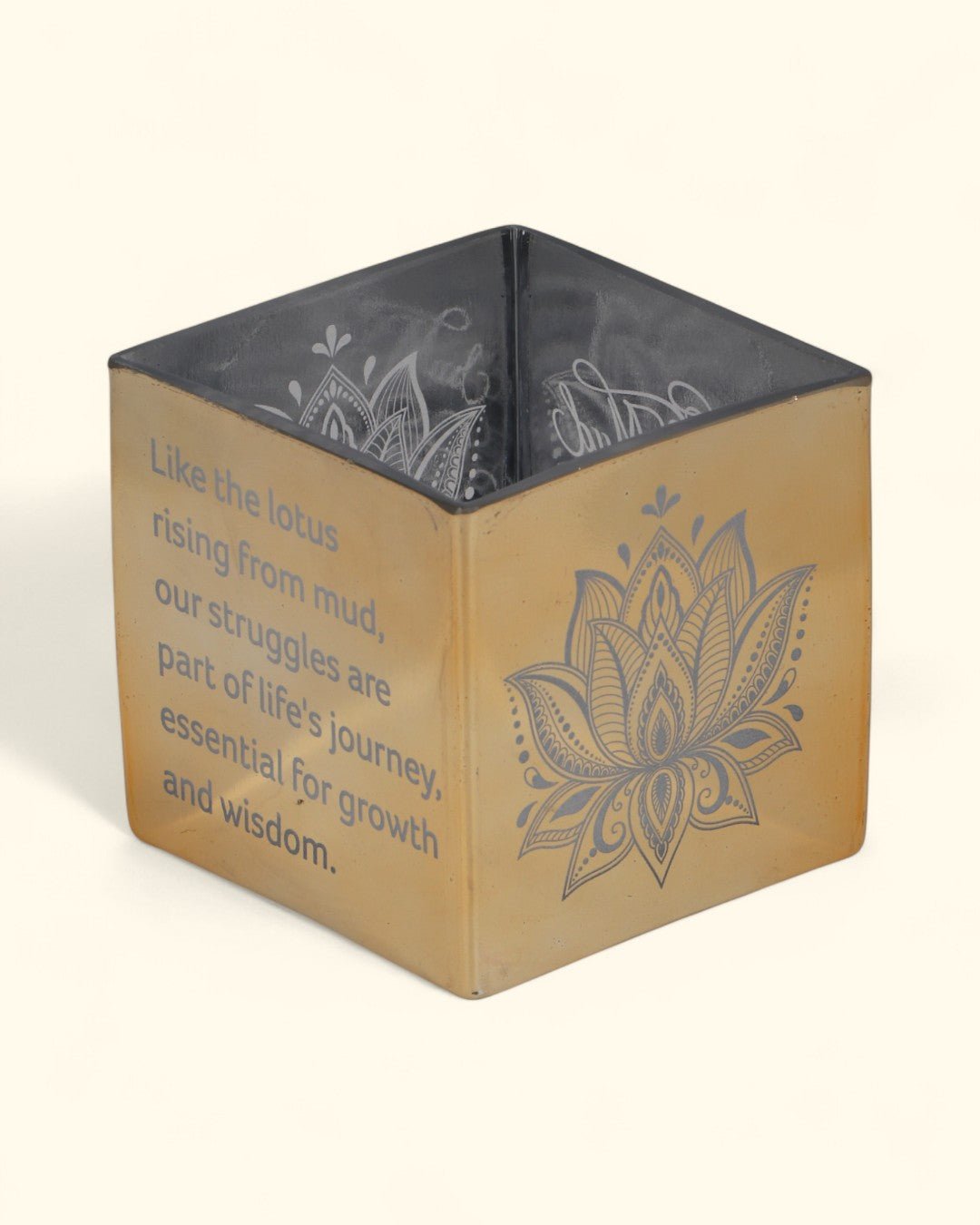 No Mud, No Lotus Glass Square Vase - Vases