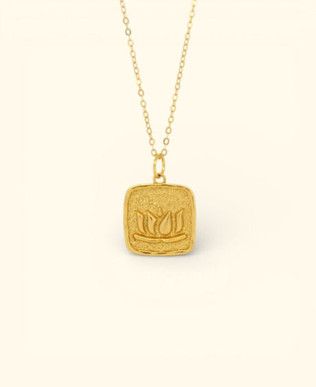 “No Mud, No Lotus” Necklace – 18K Gold Plated Lotus Pendant - Necklace