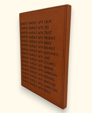 Nourish Yourself Wall Plaque – Inspirational Leatherette Hanging - Posters, Prints, & Visual Artwork