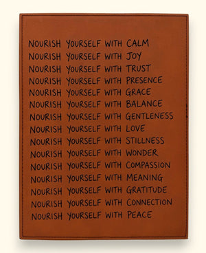 Nourish Yourself Wall Plaque – Inspirational Leatherette Hanging - Posters, Prints, & Visual Artwork