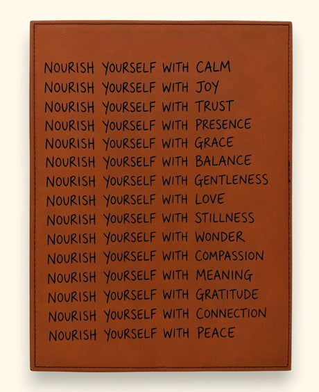 Nourish Yourself Wall Plaque – Inspirational Leatherette Hanging - Posters, Prints, & Visual Artwork