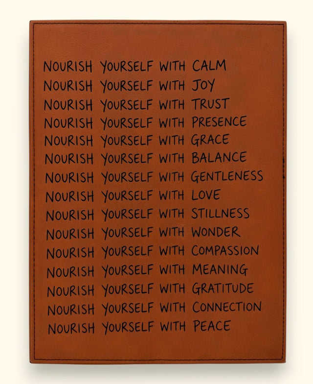Nourish Yourself Wall Plaque – Inspirational Leatherette Hanging - Posters, Prints, & Visual Artwork