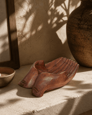 Offering Hands Wooden Carving and Display Bowl, Bali - Decor