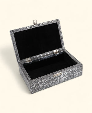 Om Jewelry Mala Box – Handcrafted Metal Mandala Storage with Velvet Lining - Jewelry Boxes