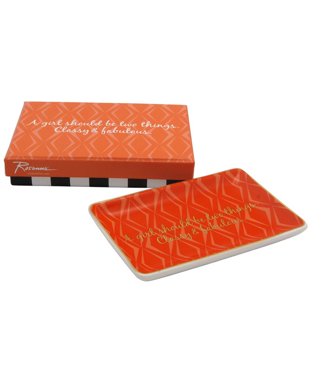 Orange Inspirational Charm Dish, Classy and Fabulous - Decorative Trays