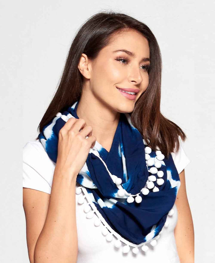 Organic Cotton Indigo Infinity Scarf - Apparel