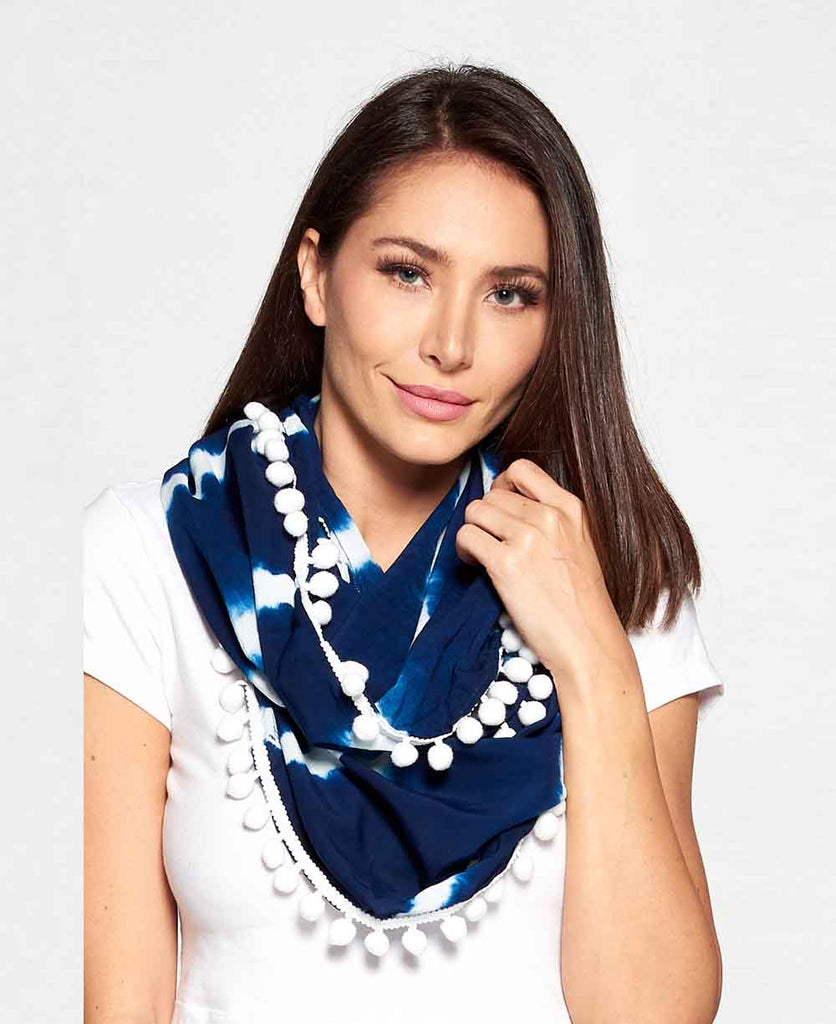 High quality Organic cotton infinity scarf with railway photo, scarf with gold zipper