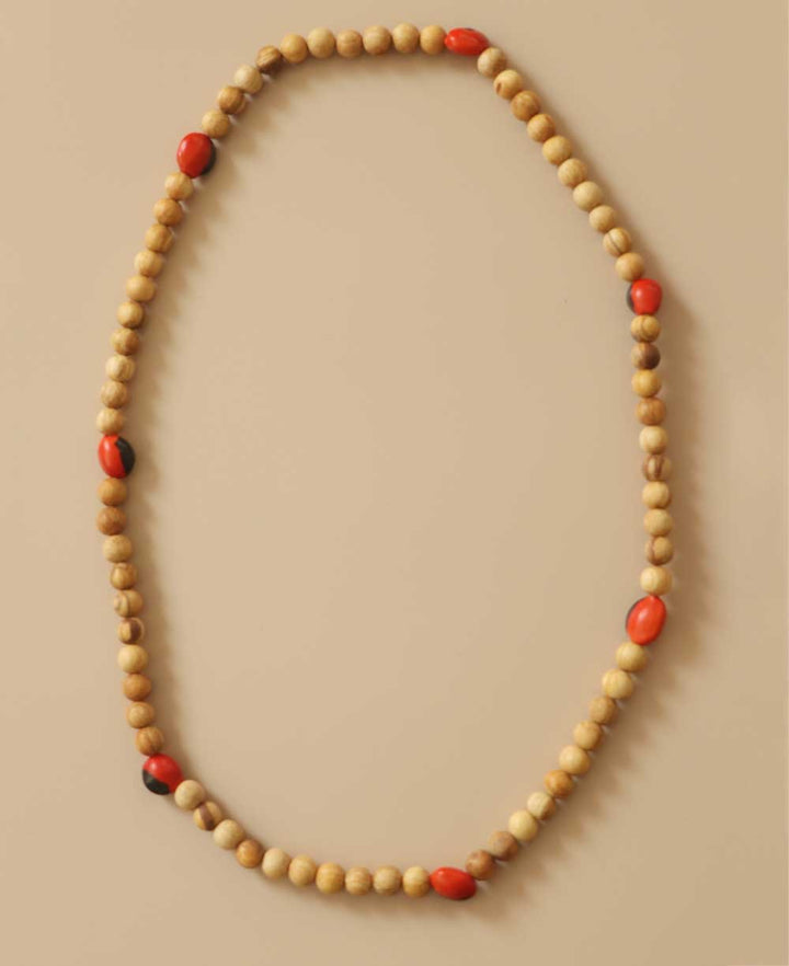 Palo Santo and Huayruro Seeds Stretch Necklace - Necklaces