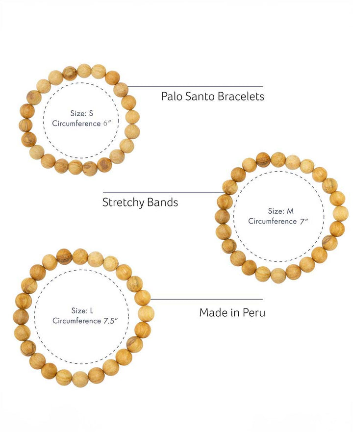 Palo Santo Bless Beads Bracelet - 6"