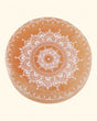 Peach Selenite Energy Mandala Crystal Charging Plate - New