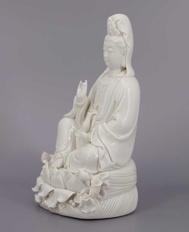 Porcelain Kwan Yin Statue - Statues