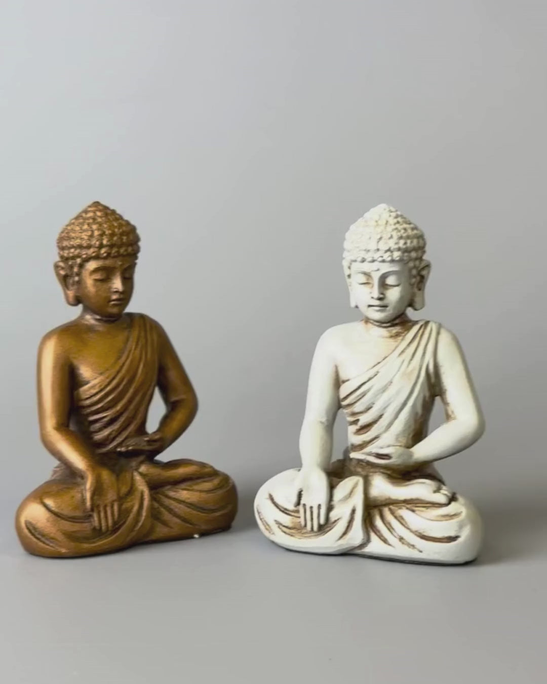 Set of Two Miniature Meditating Buddha Statues