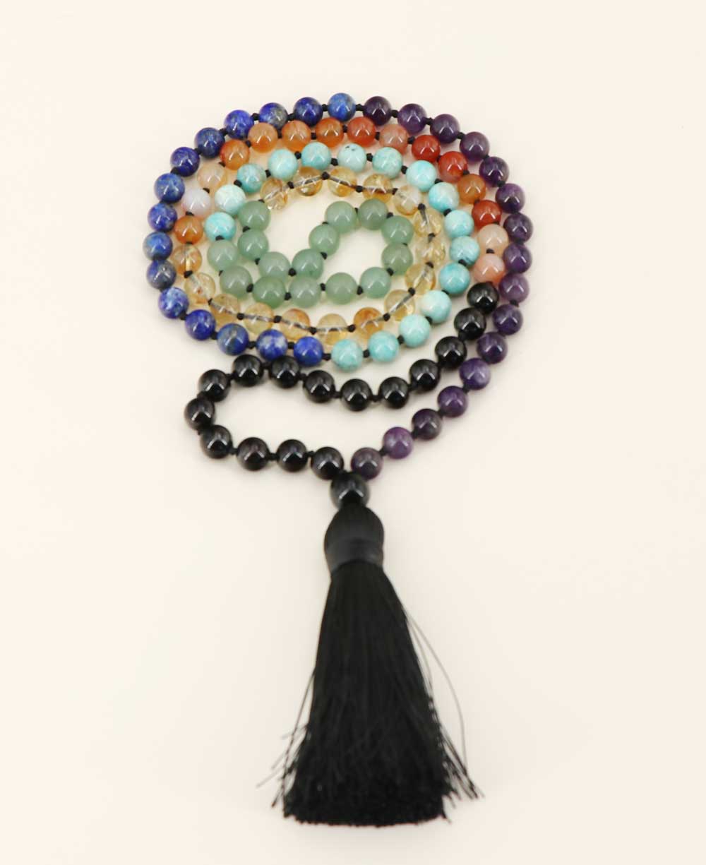 Knotted Gemstone Chakra Mala