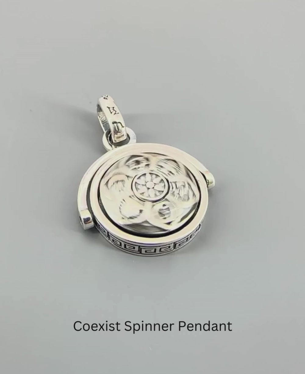 Kinetic Spinning Coexist Pendant in Sterling Silver