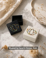 Artistic Beaded Soapstone Lotus Trinket Box, Crafted in Kenya
