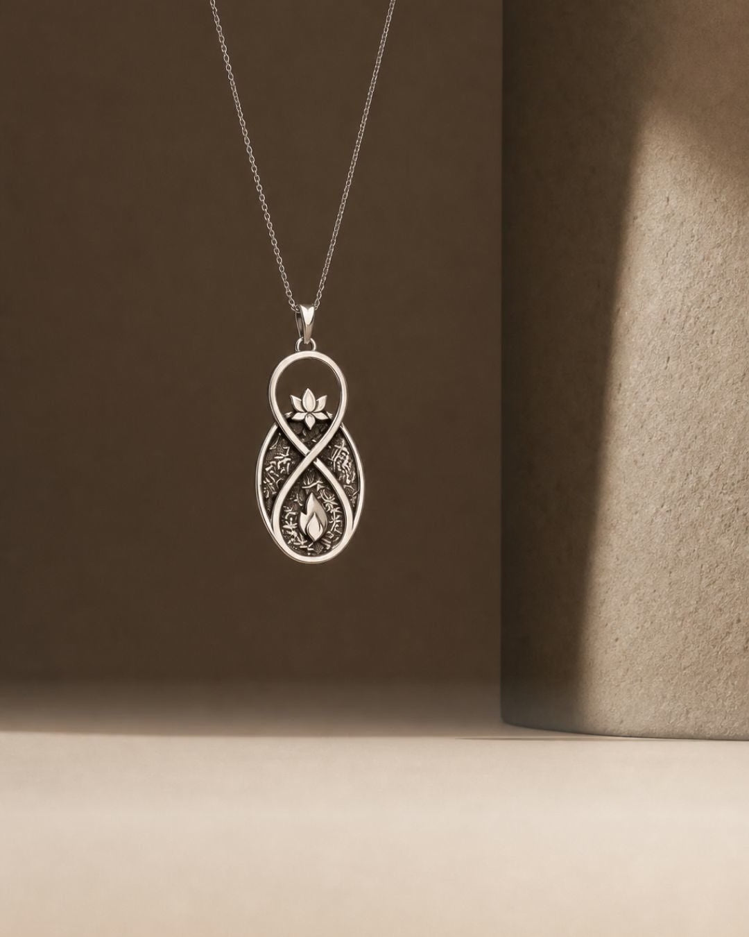 Lotus Flame Infinity Pendant