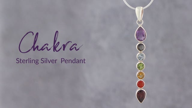 7 Gemstones Sterling Silver Chakra Pendant